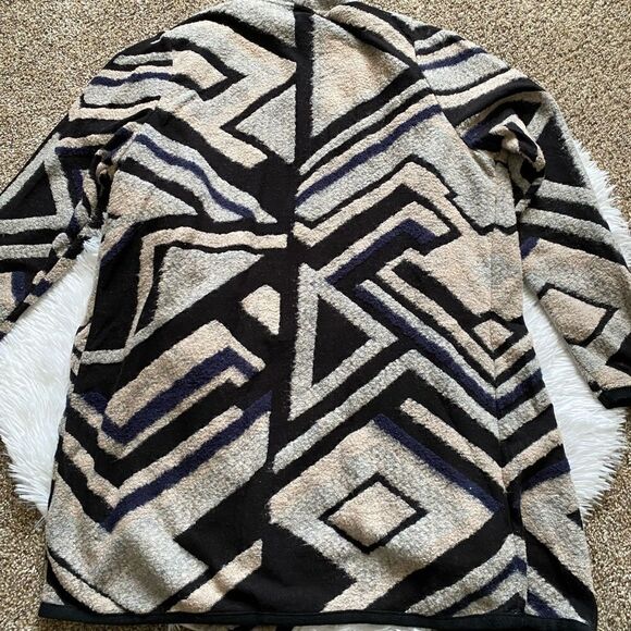 Lucky Brand Open Front Cardigan New Abstract Geometric Womens Size 1X - Picture 5 of 9